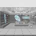 BAOERLII Shopping Mall Counter Modern Design With Display Shelves Product Display And Blue Accents