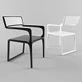 Modern Black And White Armchairs With Sleek Structure And Minimalist Design