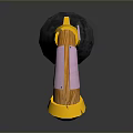 Modern 3D Rendered Yellow Pistol With Black Barrel And Purple Grip