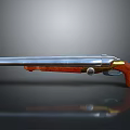 Vintage Weapon Design With Silver Barrel Wooden Grip And Gold Accents