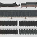 Traditional Chinese Roof Components With Various Tile Styles And Eave Structures 3d model