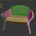 Modern Single Sofa With Wooden Frame Beige Upholstery And Curved Backrest Cushion