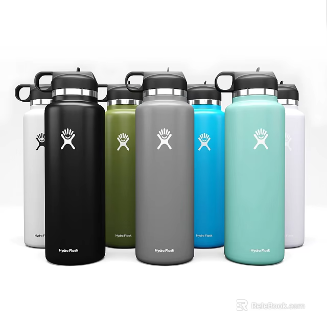 Hydro Flask Insulated Water Bottles In Multiple Colors For Kitchen Use 3d model 