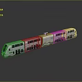 Modern Silver Train with Multiple Carriages Sleek Surface Windows Doors and Reflection on Black Background 3d model