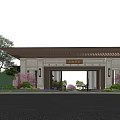 New Chinese-style Sales Office Building Demonstration Area 3d model