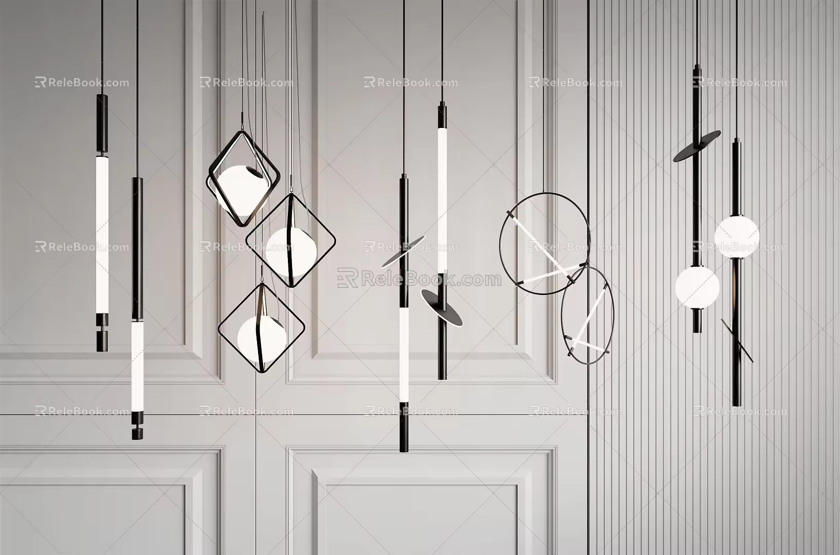 Modern chandelier chandelier combination 3d model