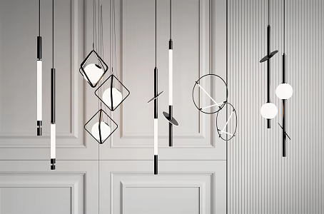 Modern chandelier combination 3d model