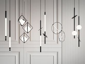 Modern chandelier combination 3d model