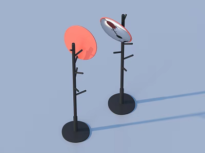 Convex lens mirror sketch 3d model