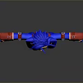 3D Cartoon Character Model In Blue Outfit With Blue Hair Red Backpack And Open Arms
