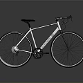 White Fixie Bike With Black Seat Handlebars And Reflective Surface On Gray Background