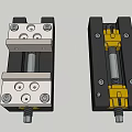 Mechanical Clamps With Metal Structure Yellow Adjustment Parts And Sliding Function 3d model