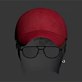 Red Cap and Black Sunglasses on Black Head Model Essential Daily Accessories