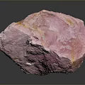 Natural Pink Stone Material With Yellow Veins And Rough Natural Surface