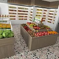 Bright Modern Fruit Store Interior With Fresh Fruit Displays And Organized Shelves
