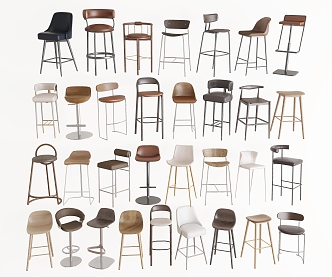 Bar Chair High Stool Wooden Bar Chair Bar Chair Leisure Chair Bar Chair Simple Bar Chair Without Armrest Bar Chair Rotating Chair Office Chair Leather Bar Stool 3d model