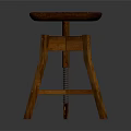 Sturdy Wooden Stool With Square Seat And Crossed Wooden Legs For Home Use