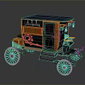 Vintage Horse Drawn Carriage Featuring Jill Jill And Co Sign Black Orange Decorative Design