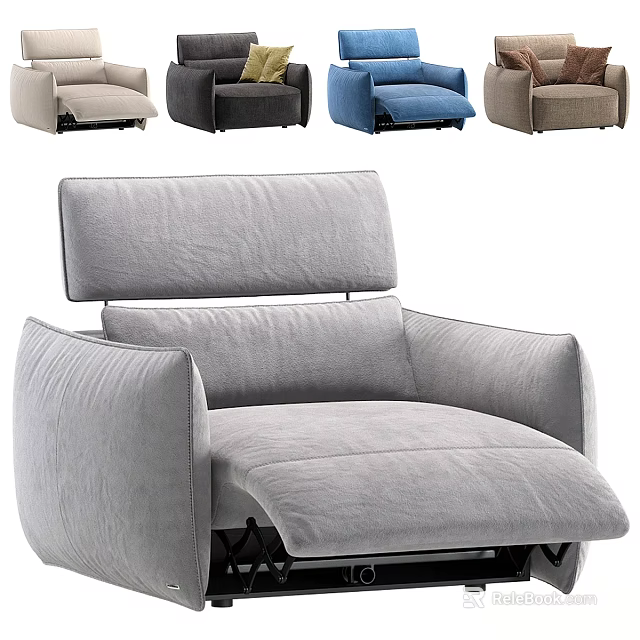 Modern Single Sofa With Reclining Function Multiple Colors And Comfortable Fabric Design 3d model