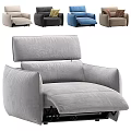 Modern Single Sofa With Reclining Function Multiple Colors And Comfortable Fabric Design 3d model