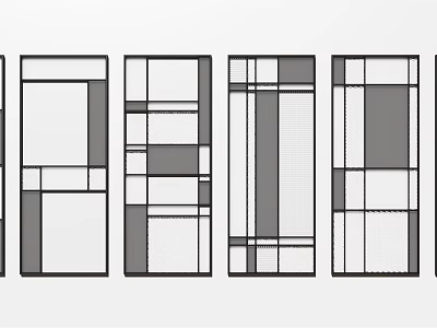 Modern Room Divider Design With Geometric Panel Patterns And Various Styles 3d model