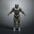 Game Movie Character In Sci Fi Armored Suit With Helmet And Full Body Design 3d model