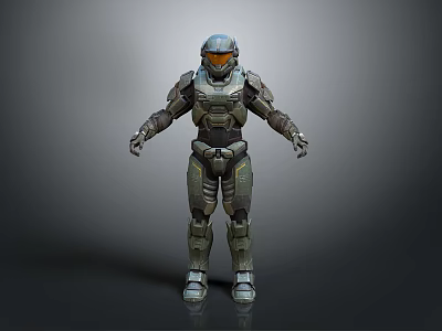 Game Movie Character In Sci Fi Armored Suit With Helmet And Full Body Design 3d model
