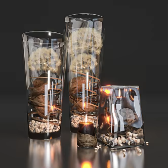 Modern candles 3d model