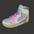 Nike High Top Light Gray Sneakers With Air Logo And Cream Sole Design