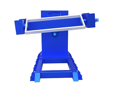 Blue Heavy Duty Industrial Mechanical Stand With Tilted Platform And Stable Base 3d model