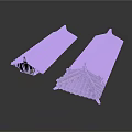 Traditional Chinese Architecture Roof Models With Green Tiles And Eave Designs