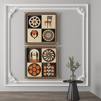 Middle Ancient Style Decorative Painting 3d model