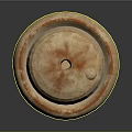 Handcrafted Clay Circular Bowl With Small Top Hole And Pink Beige Textured Surface