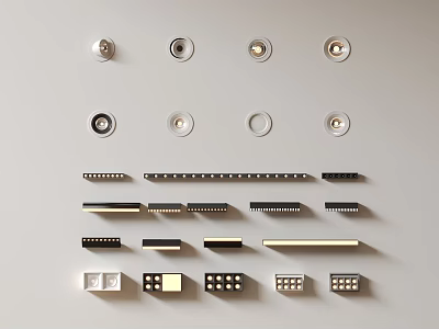 Various Styles Of Modern Downlights And Spotlights For Home Ceiling Lighting 3d model