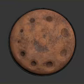 Copper Colored Circular Aerospace Object With Lunar Surface Like Holes For Space Exploration