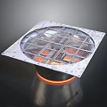 Stainless Steel Industrial Heating Equipment With Circular Grid And Orange Base Ring