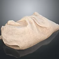 Beige Soft Fabric Storage Bag With Wrinkled Texture For Everyday Household Use