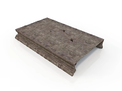 Modern Roof Tile Design with Textured Brown Surface and Structural Grooves for Contemporary Building 3d model