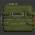 Green Military Style Storage Crate With Yellow Straps And Rustic Finish