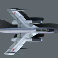 Military Fighter Jet With Twin Engines Sharp Nose Gray Body Red Insignia Number 96