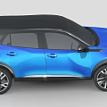 Blue SUV Car with Modern Front Design Black Roof and Alloy Wheels