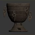 Dark Brown Decorative Iron Container With Rings And Hollow Base For Daily Life