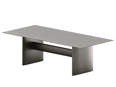 Modern Minimalist Dining Table With Rectangular Wooden Tabletop And Unique Leg Design 3d model