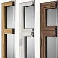 Durable Casement Windows Featuring Various Frame Designs and Clear Glass Panels 3d model