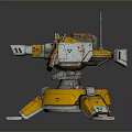 Turret Turntable Railgun Sci-fi Tower Defense Game Tower Defense Sci-fi Turret Game Turret Game Battery 3d model