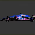 Blue and Pink BWT Racing Car With Streamlined Design And Modern Sporty Look