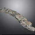 Natural Irregular Crystal Specimen With Shiny Surface Pink And Black Color Patterns