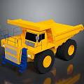 Yellow Heavy Duty Functional Dump Truck with Large Tires Blue Accents for Construction Engineering Tasks