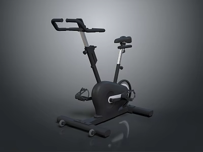 Black Stationary Exercise Bike Sports Equipment With Adjustable Seat And Handlebars 3d model
