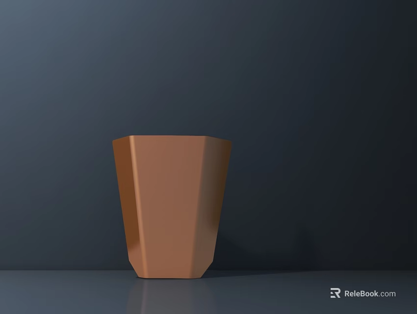 Modern Brown Polyhedral Washbasin Design With Sleek Surface And Geometric Shape 3d model 